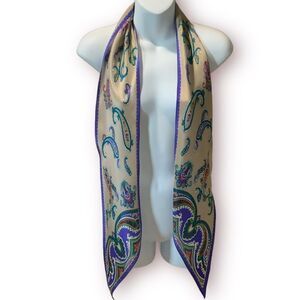 Vintage Liz Claiborne Narrow Oblong Paisley Scarf